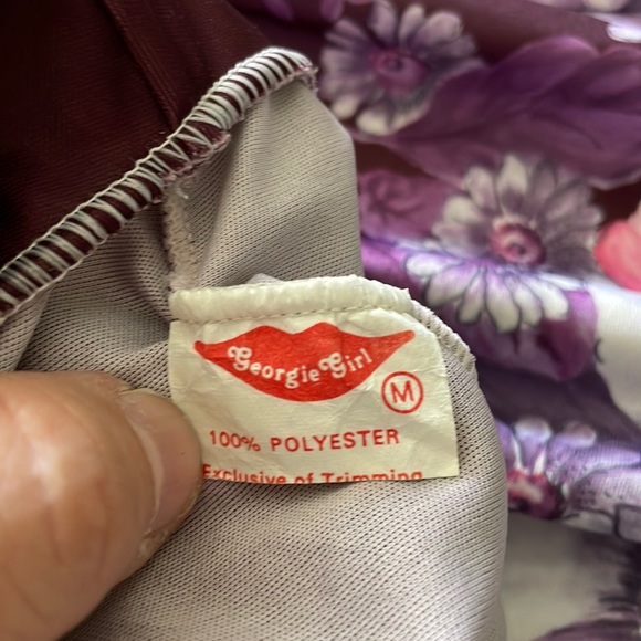 Vintage Giorgie Girl 70’s Long Purple Floral Boho Hippie Dress, Size M - Picture 16 of 16